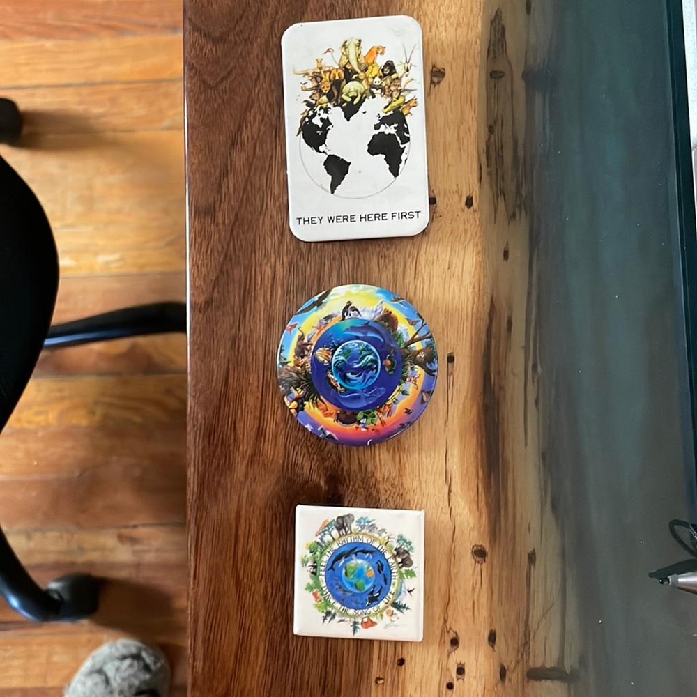 Save the planet, earth and animals pins